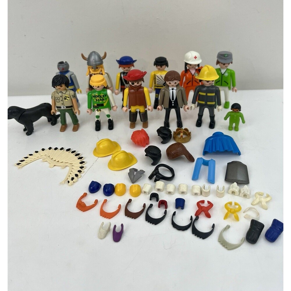 Playmobil People Toy figure Lot Of 12 & Accessories, Pirates, Dog, Baby, Robot